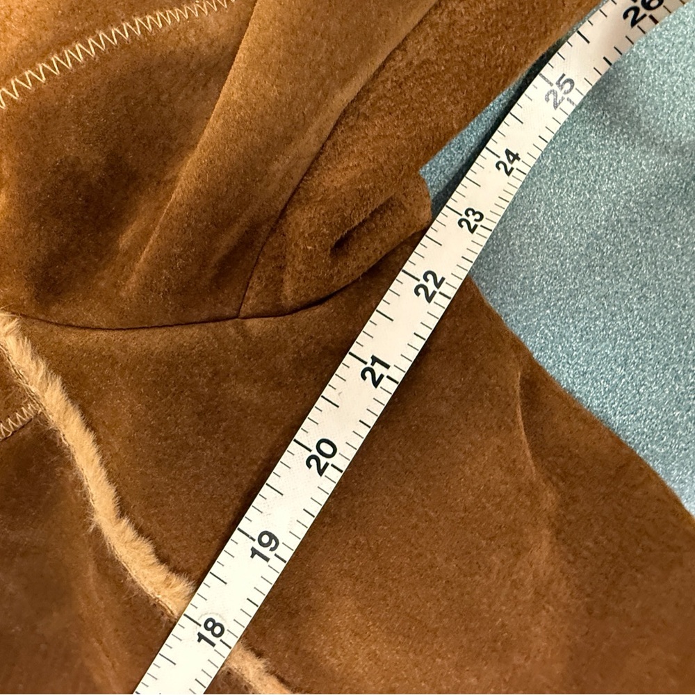 Winlit Genuine Leather Faux Fur Trim Jacket Women’s XL Brown - Picture 9 of 10